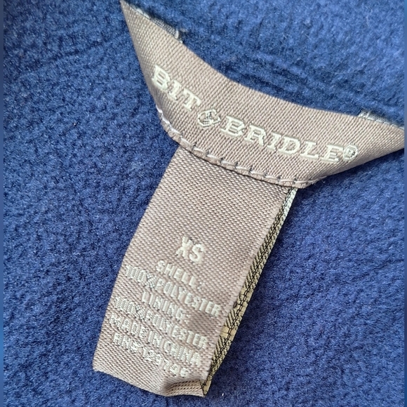 Bit & Bridle Quilted Vest Women Blue Navy Full Zip Pockets Size XS - Picture 9 of 9